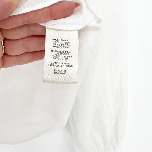 Rebecca Taylor Crochet Detail Blouse 0 White - Picture 5 of 5